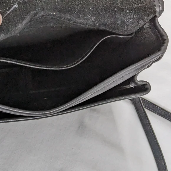 VTG Coach Station Bag Black Leather Crossbody Purse - Picture 10 of 14